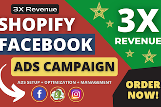 run 3x your store revenue by shopify facebook and instagram ads campaign