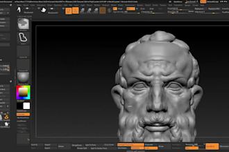 create a detailed 3d character sculpture in zbrush for 3d printing