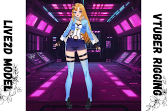 rig quality live 2d vtuber model streaming avatar pngtuber 3d vtuber commission