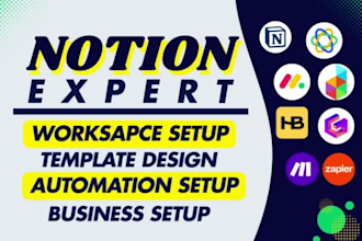 setup clickup asana trello notion business dashboard notion ai databases expert