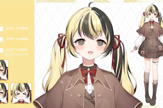 draw and rig 2d vtuber, live2d rig, vtuber commission, vtuber character facerig