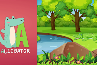 create 2d learning cartoon videos for kids