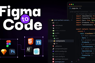 convert your figma designs to HTML, react or next js