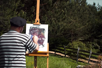 make a video with the painting by the artist