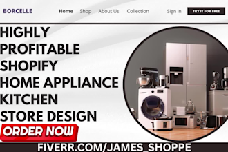 design 7 figure shopify home appliance store kitchen equipment shopify store