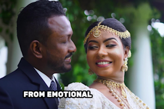 do cinematic wedding video editing, teasers, highlights