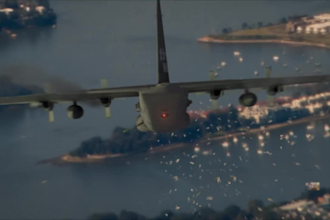 throw your flyers from a military jet with your logo on it