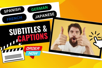 add subtitle or caption to your english to spanish, french and german videos