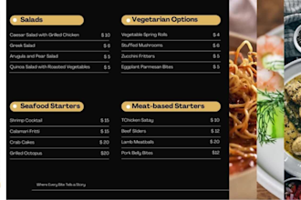 create an attractive restaurant menu, food menu designs