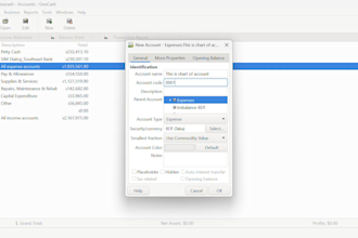 set up chart of account for gnucash other cloud accounting