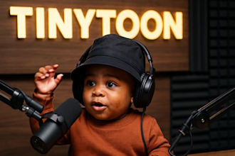 generate a viral ai baby video, baby talking podcast for social media