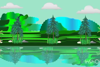 do 2d  scenery illustrations for children book
