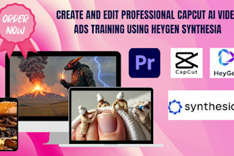 create and edit professional capcut ai video ads training using heygen synthesia