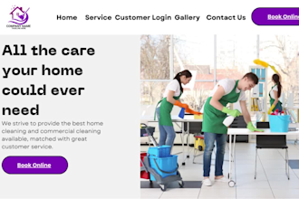 build cleaning service website, office cleaning, booking koala website, maidily