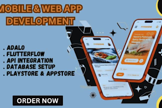 design and develop mobile app using adalo bubble io and flutterflow
