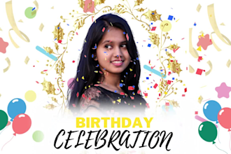 create 2 happy birthday wishes poster