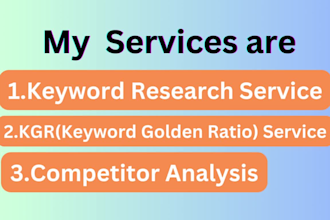 do best keyword research, kgr kws research, and competitor analysis