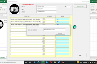 provide to you an automatic excel invoice fattura