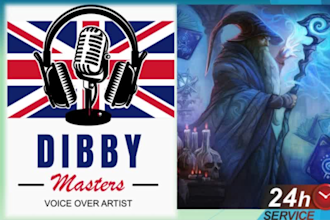 conjure a wise old british man wizard male voice over