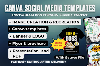 professional canva post design,social media templates,flyers,ebooks,canva expert