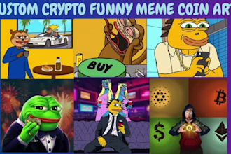 create meme character, cartoon meme coin art for your website that engage visual