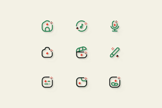 create custom icon, flat icon, realistic icon pack