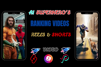 create viral ai superheroes ranking shorts spiderman, joker, venom, hulk