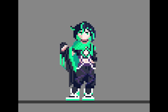 do full body character pixel art illustration