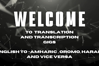 provide accurate translation from english to amharic and vv