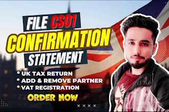 file UK confirmation statement, cs01, add or remove director