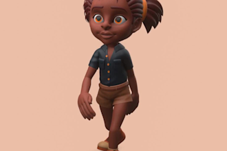 modeling 3d stylized character for printing, animation