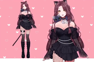 draw and rig 2d anime vtuber model live2d vtuber rigging commission
