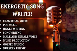 write custom, country songs lyrics and  vocals for pop rnb, rock, edm, jazz, rap