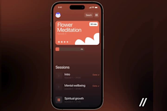 develop meditation app, affirmation app, yoga app, and fitness app
