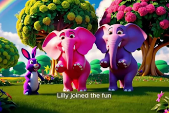 create ai 2d animation story for kids, ai video art, 3d cartoon for cash cow