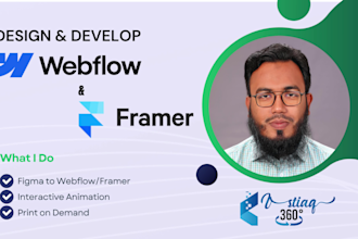 design or develop animated webflow or framer website
