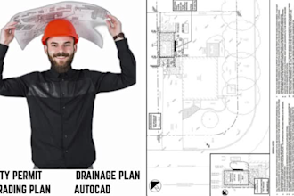 design 3d drainage, grading plan, stormwater management and site permit drawings