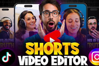 do video editing for youtube, instagram reels and tik tok videos