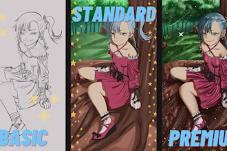 draw design with manga or anime style