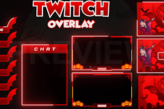 design animated or static twitch overlay and stream package
