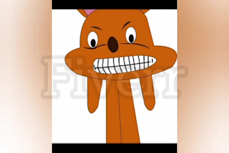 create any 2d cartoon characters in illustrator, photoshop