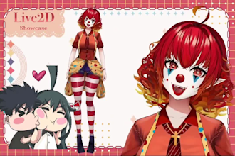 draw and rig live2d model live 2d vtuber model 2d vtuber model character 2danime