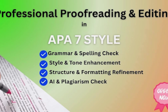 proofread, edit and format your documents in apa 7 citation style