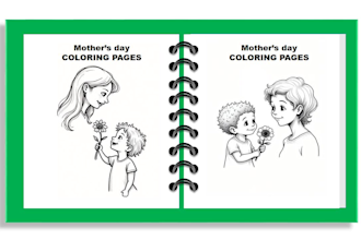 draw a high quality mothers and fathers day coloring book for amazon KDP