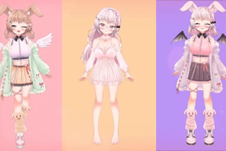 draw and rig live2d vtuber model, pngtuber, 2d vtuber model and design