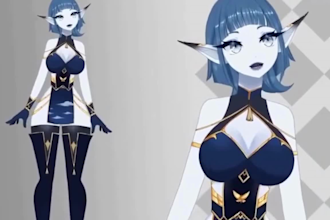 live 2d vtuber model, vroid vrchat avatar 3d model, vtuber vrchat vrc avatar avi