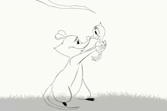 create 2d traditional animation, 2d line art character animation, 2d hand drawn