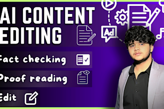 do ai proofreading, rewrite and edit ai generated content by fact checking