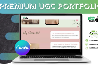 create ugc portfolio website on canva