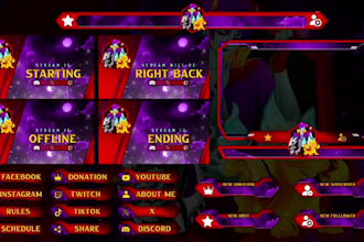 design animated overlay for twitch, kick